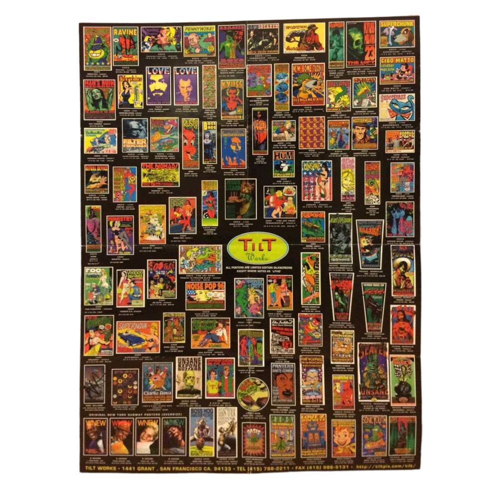 TILT WORKS Poster Kozik Uncle Charlie Psychic Sparkplug Derek Hess Coop RARE!